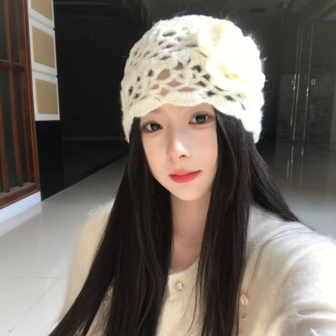 秋冬季帽子针织手工帽包头帽韩版女士复古民族风针织帽保暖氛围感