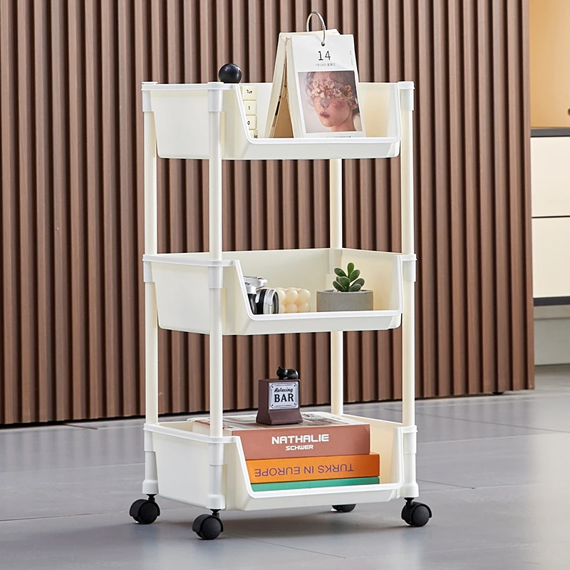 3层书桌置物架收纳储物架移动推车带轮子宿舍卧室客厅零食架1B