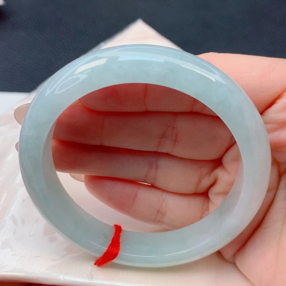 翡翠未镶嵌手镯55-56晴绿