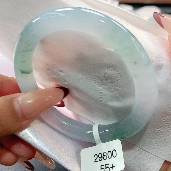 未镶嵌手镯翡翠冰飘花圆条