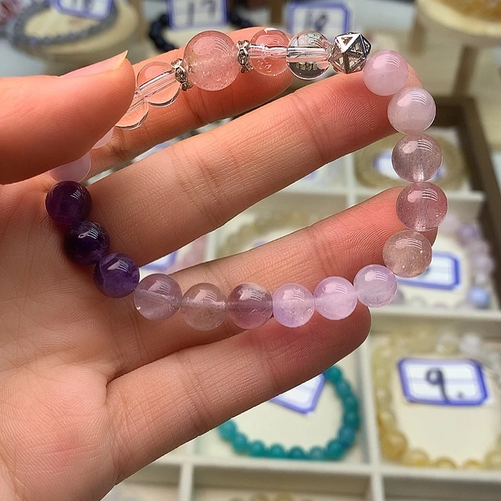 未镶嵌水晶手链DIY紫色