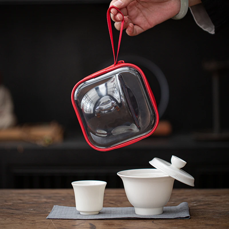 挚礼记三件套茶杯出水过滤防烫功夫茶具家用泡茶盖碗三才茶具白瓷