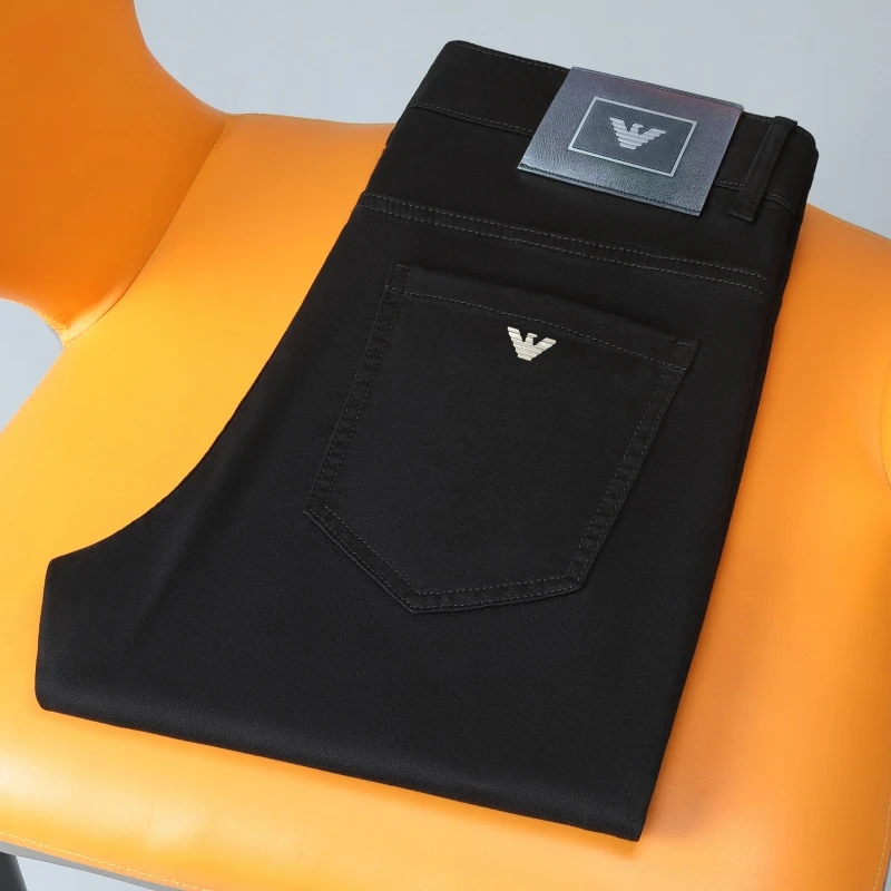 男士高档轻奢牛仔裤秋冬新款专柜同款黑色经典品牌百搭弹力男裤