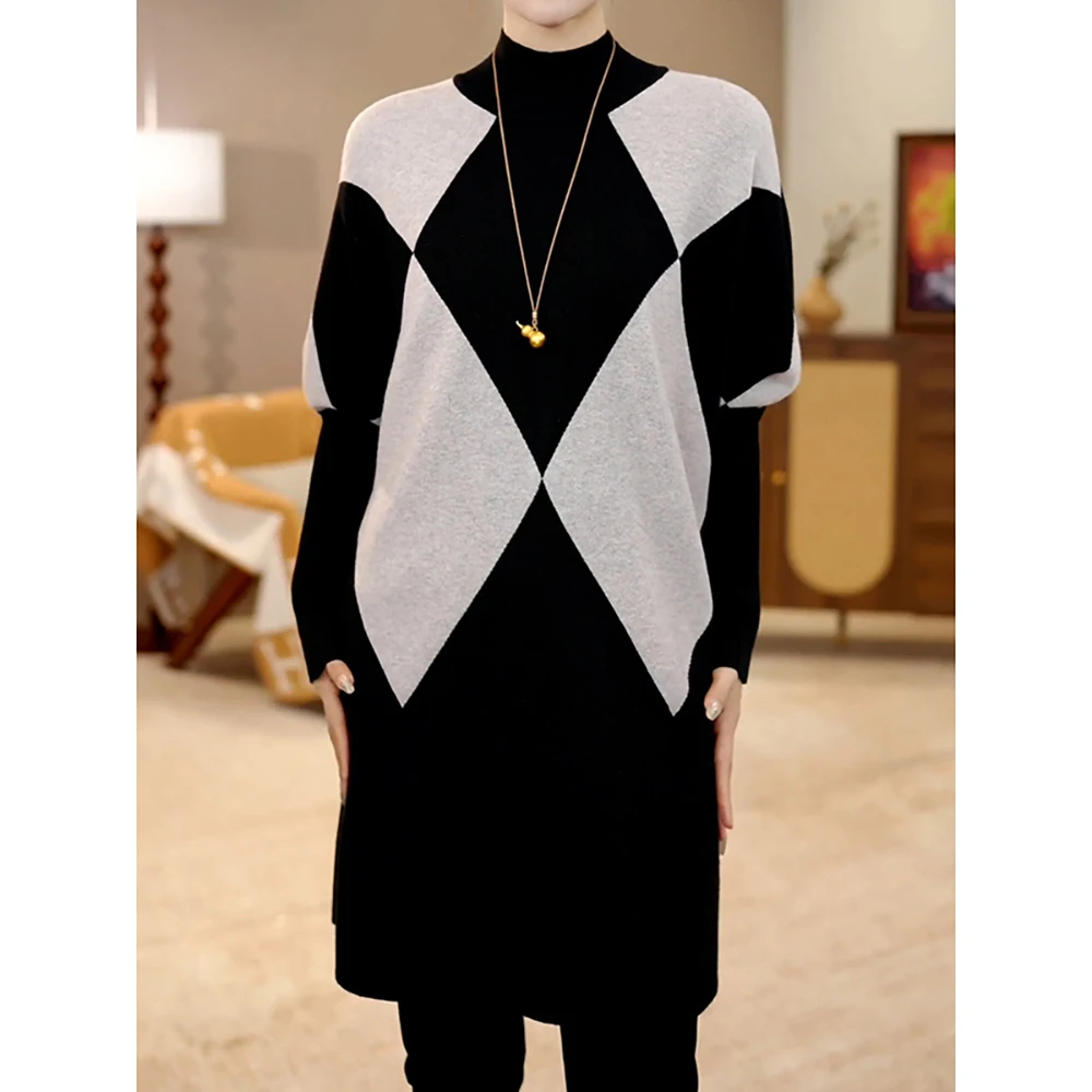 高级感气质时尚长袖针织衫2025冬季新款洋气减龄宽松显瘦百搭毛衣