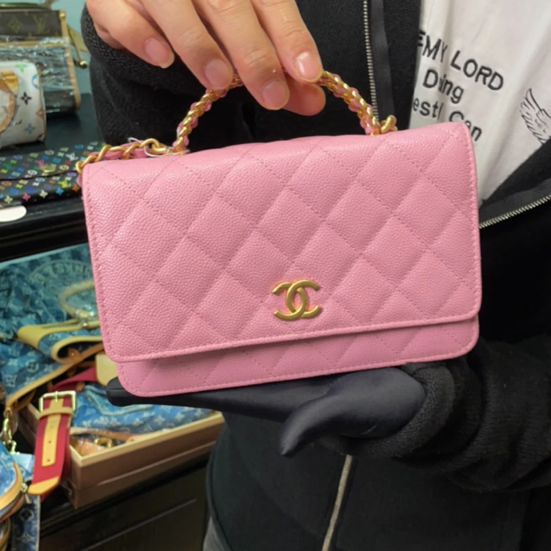 95新 Chanel/香奈儿 夏七中古/香奈儿粉色手柄wok/补差价链接勿拍