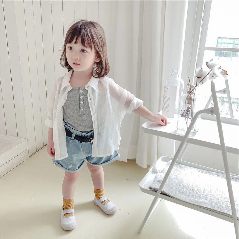 儿童衣防紫外线夏季新款轻薄透气男女童衬衫洋气宝宝遮阳外套