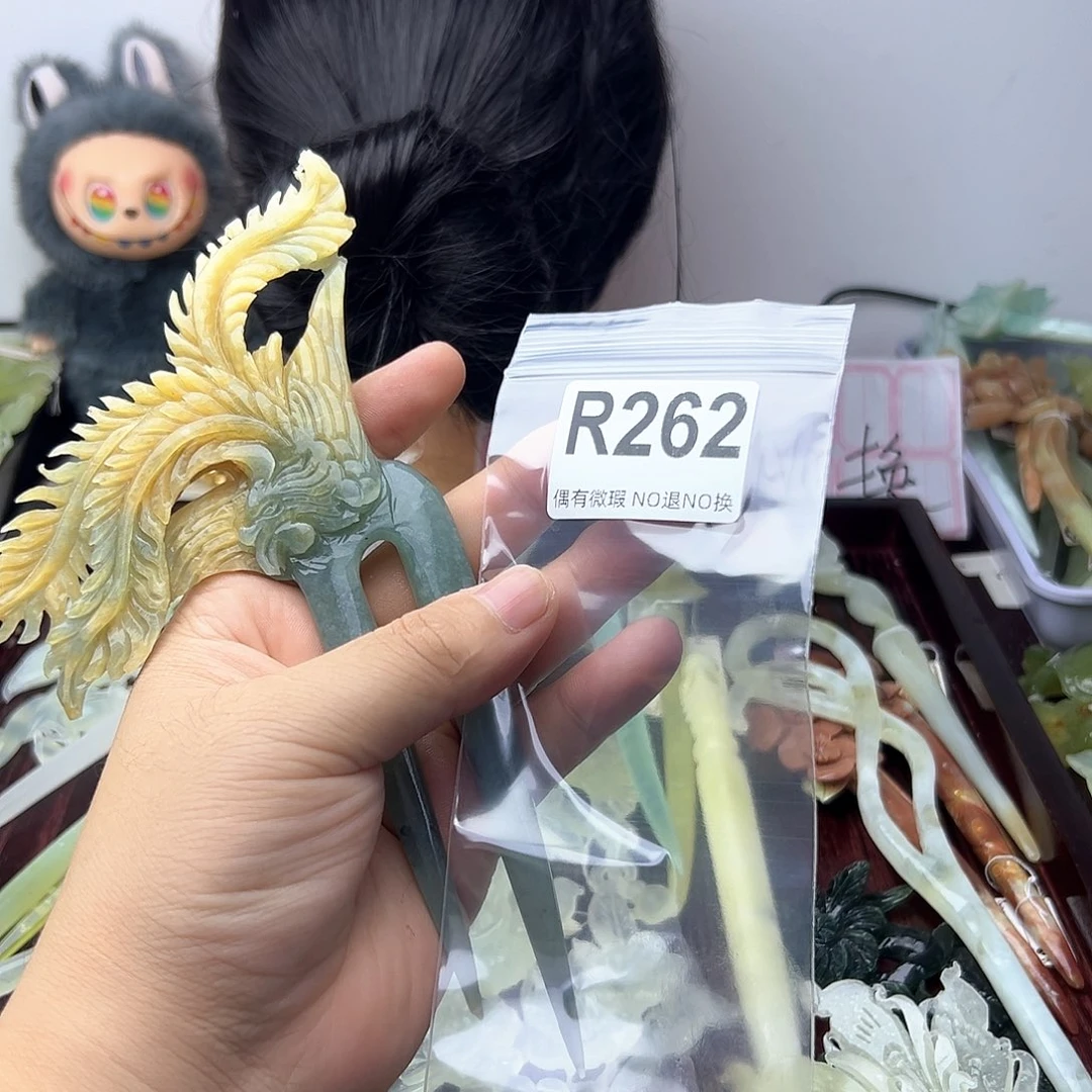 蛇纹石玉合金发饰槛***_