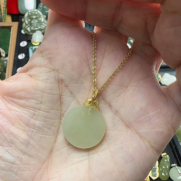 吊坠(赠链)银S925镶嵌和田玉