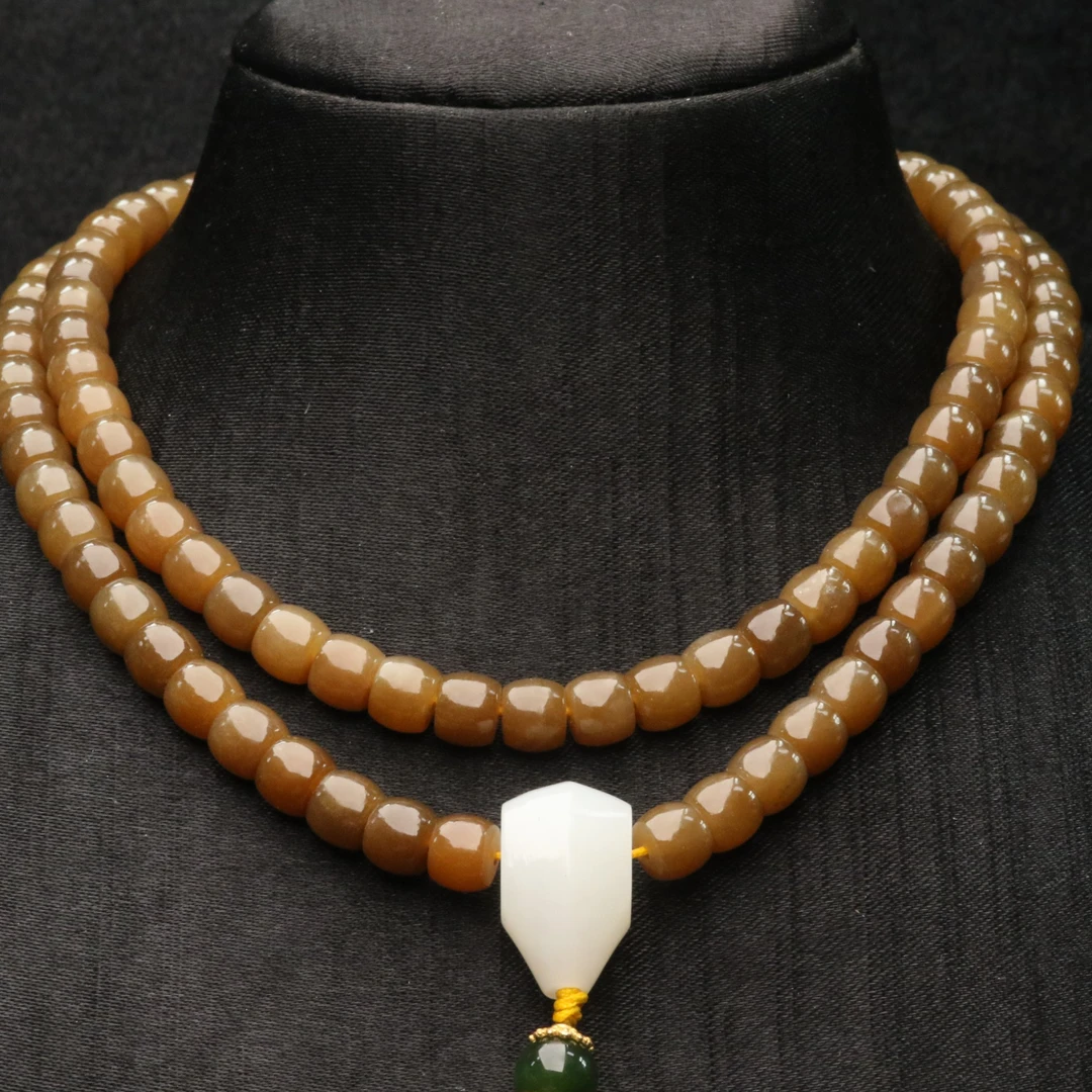 51和田玉且末老糖项链/700348上海嘉禾拍卖