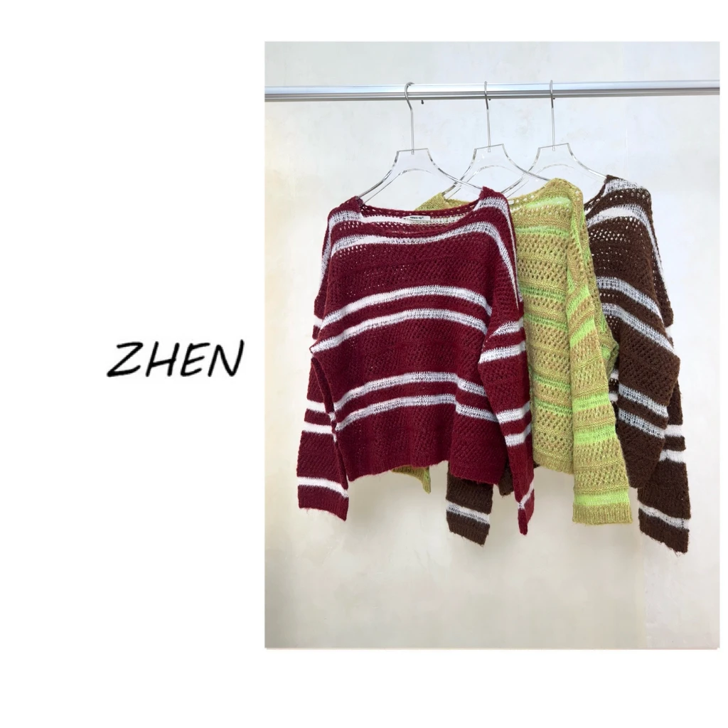 【ZHEN】25K01289 2025新款修身显瘦气质小众设计师款长袖T恤打底