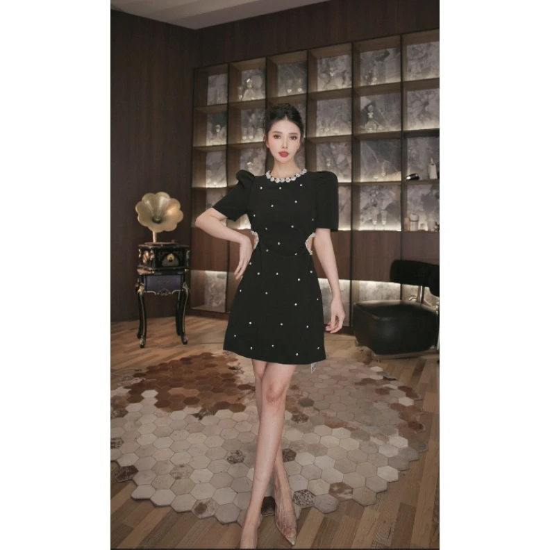 六爻定制 法式气质名媛显瘦优雅时尚连衣裙 50441