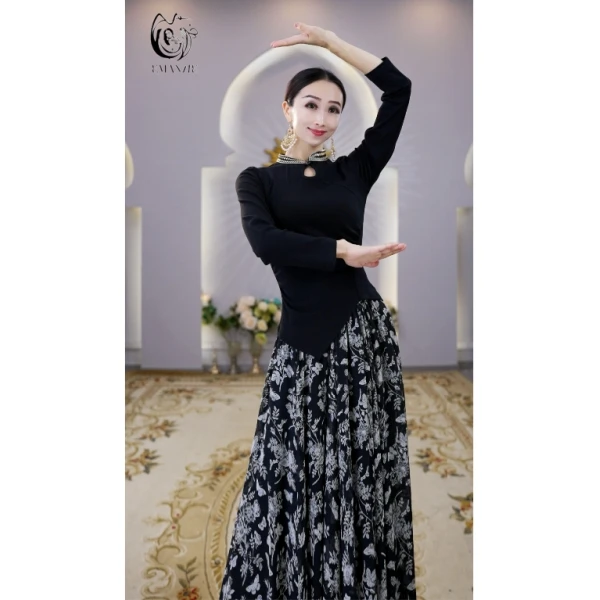 E6032依曼之舞异域风情民族风显瘦气质修身秋季百搭新疆舞蹈服装