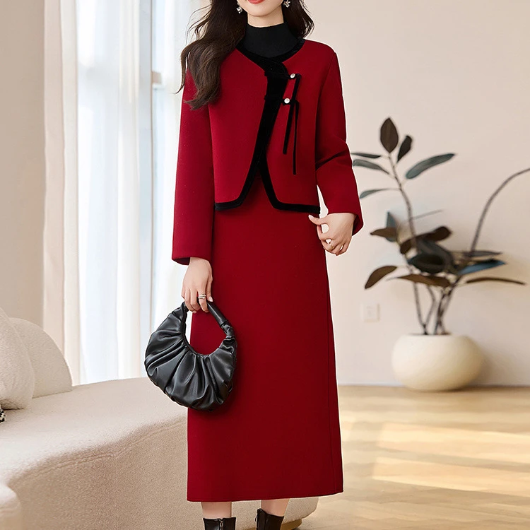 覆棉小香风套装宽松复古高腰时尚气质休闲百搭韩版洋气