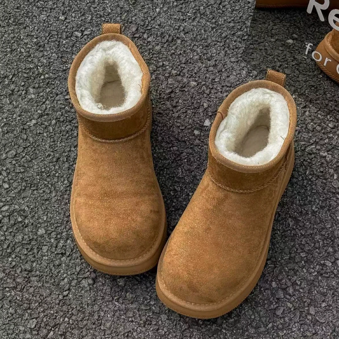 百搭冬季保暖防滑棉鞋时尚雪地靴短筒靴子套筒