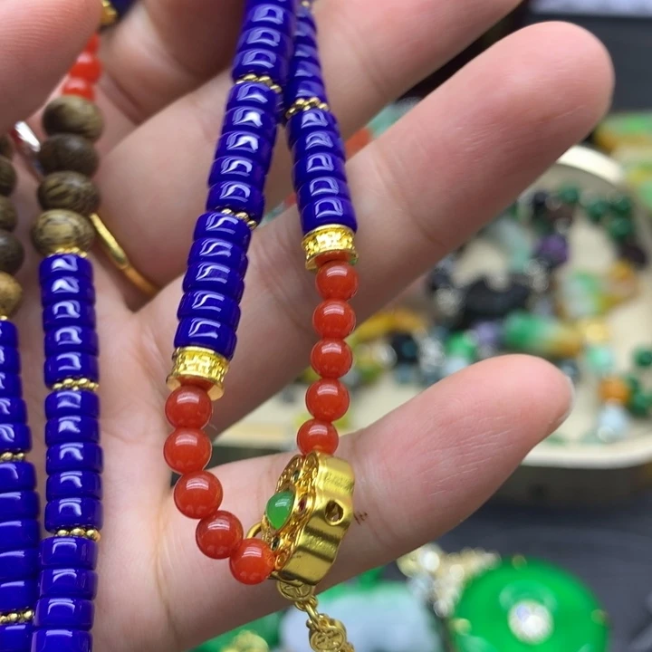 青金石合金颈饰吊坠