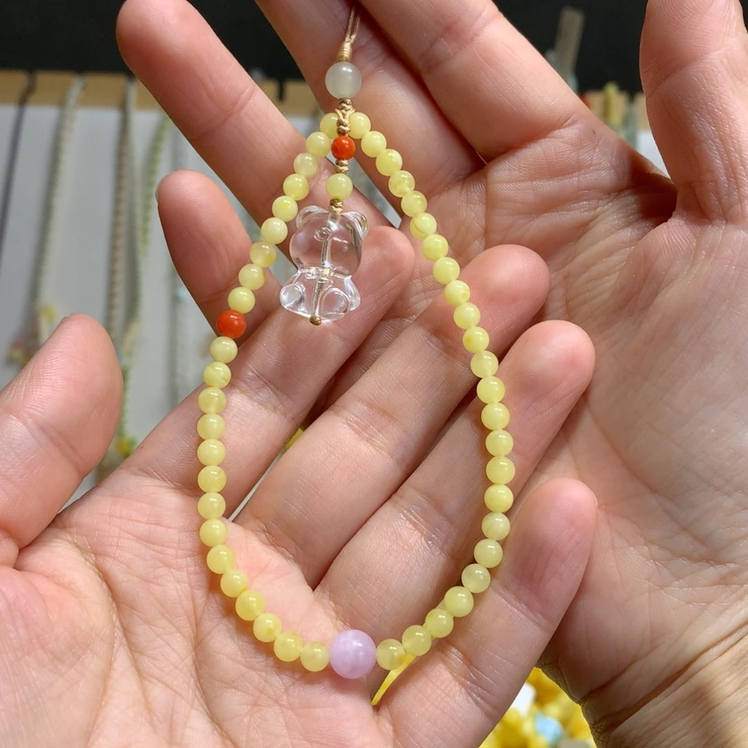 蜜蜡未镶嵌裸石挂件4mm