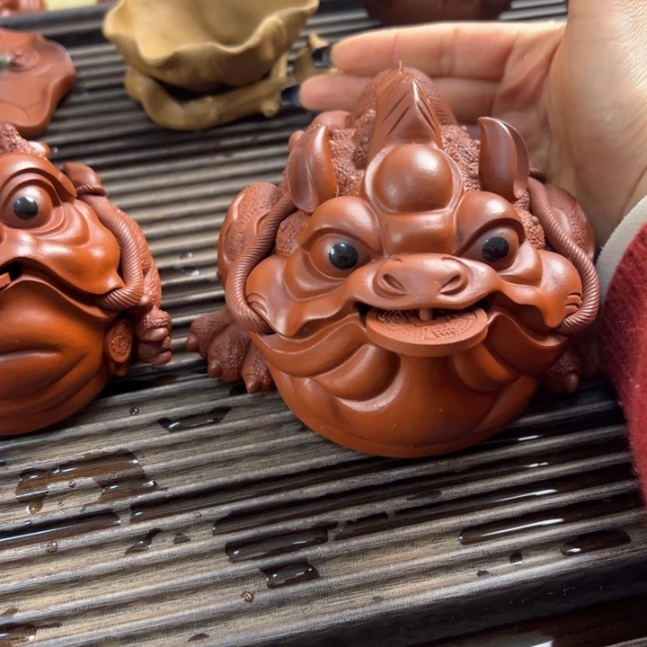 紫砂茶宠N**牛紫砂金蟾