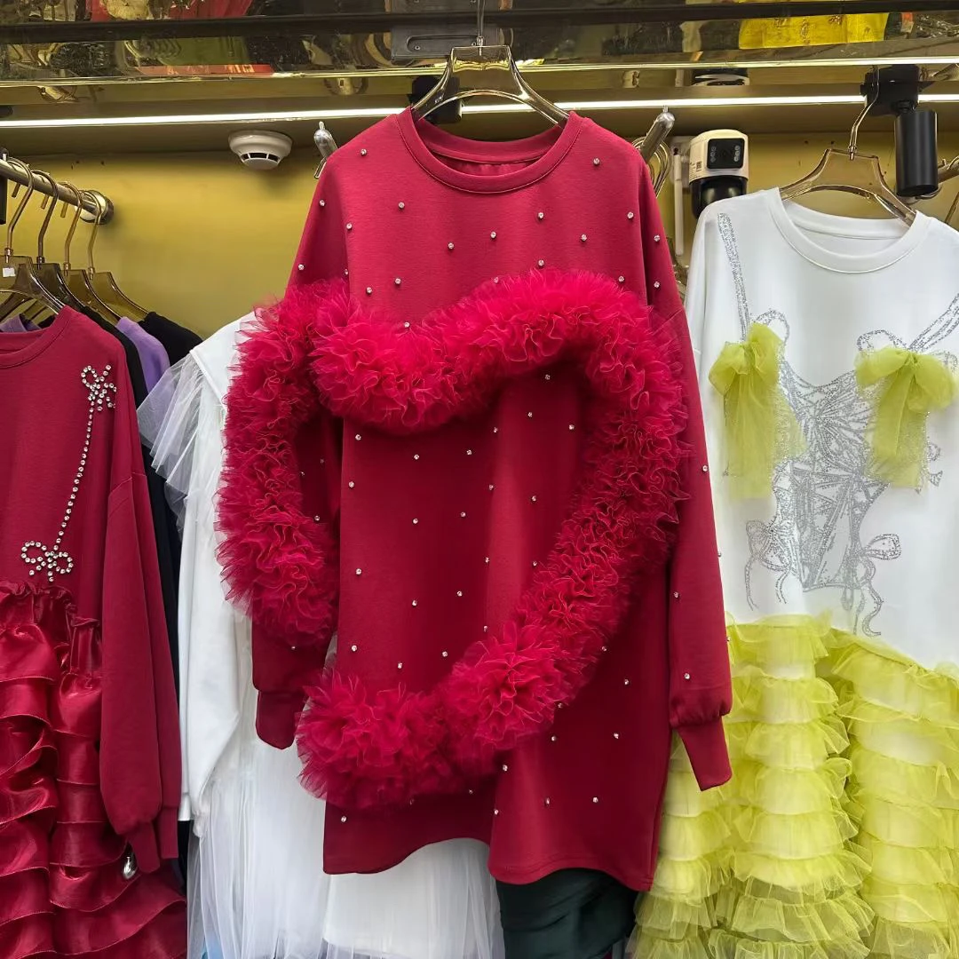 刘媛媛欧货 实拍M闪钻网纱宽松大版显瘦新款连衣裙