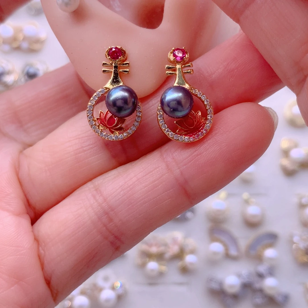 耳饰合金淡水珍珠