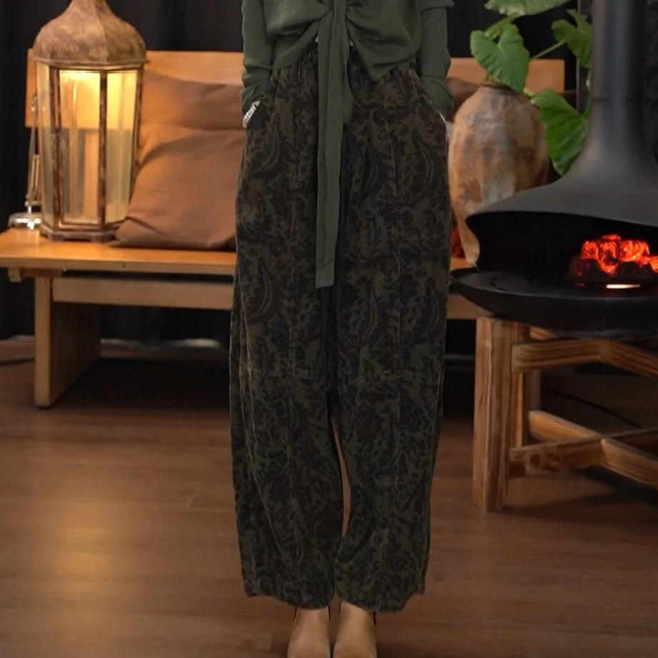 顾玖儿时尚休闲复古直筒阔腿裤#