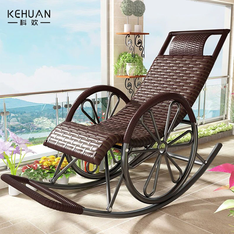 藤椅摇摇椅大人躺椅客厅阳台家用休闲中式老人逍遥椅午睡太师椅