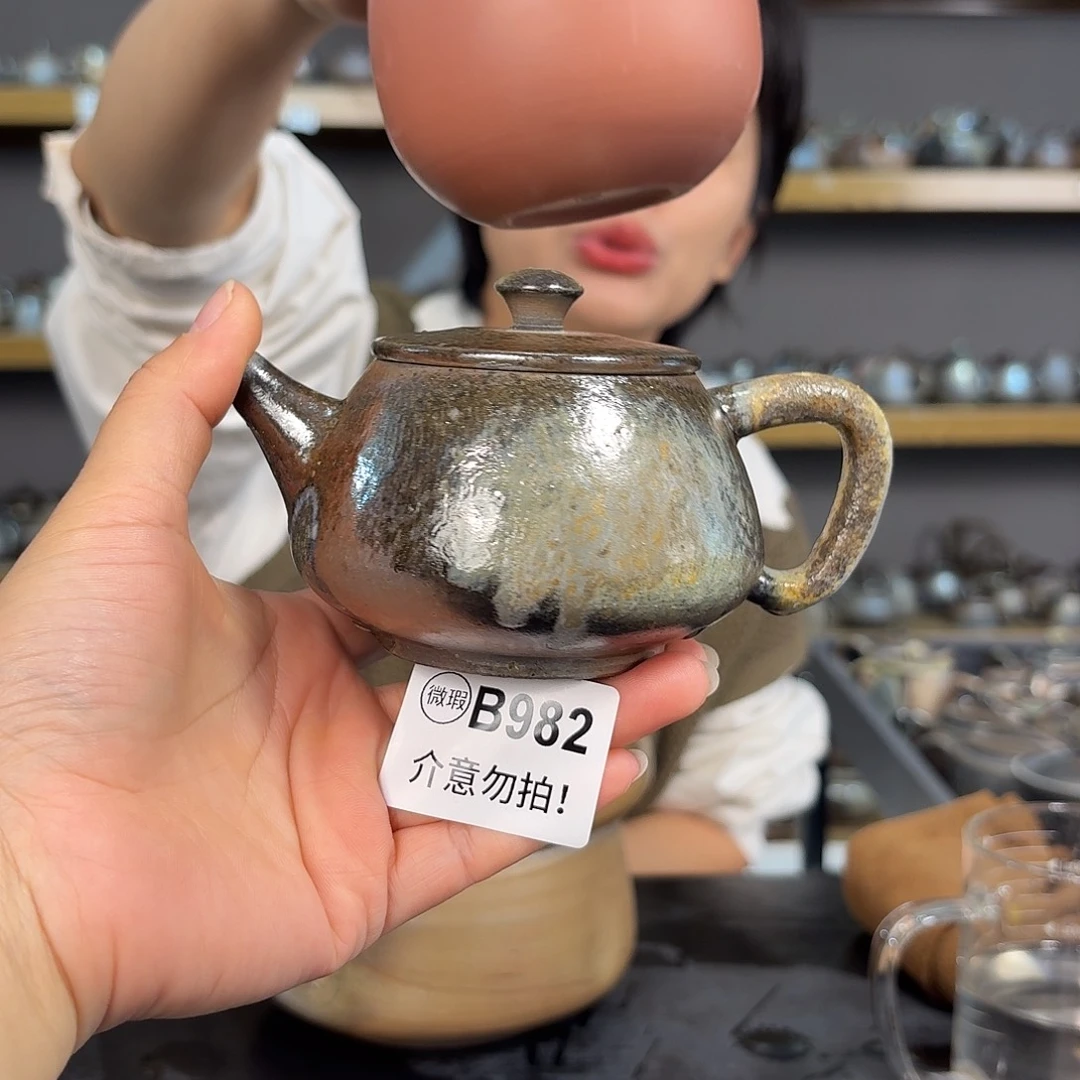 坭兴陶纯柴烧原矿泥料纯手工壶190毫升