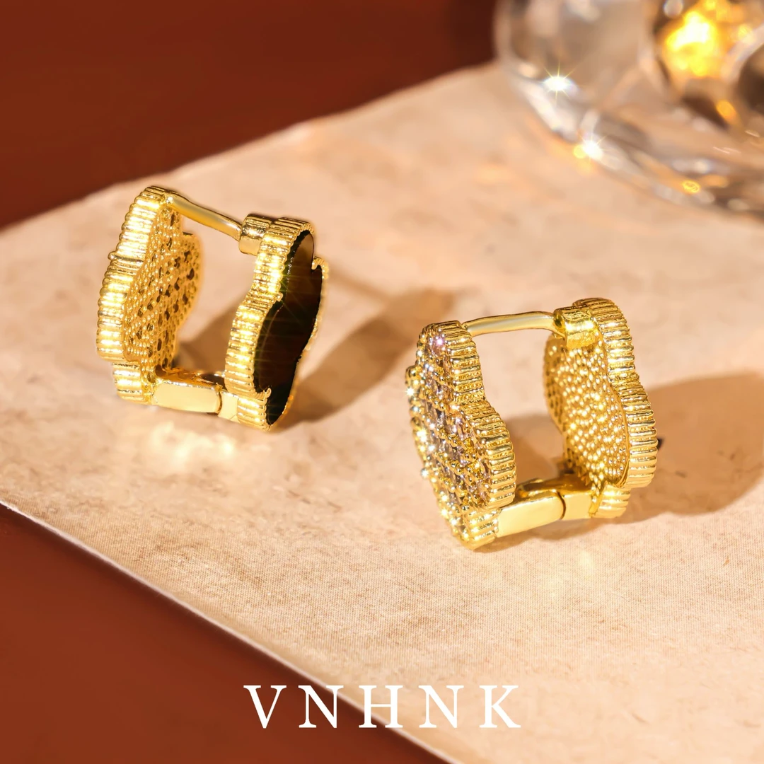 铜合金合成锆石耳饰 美可儿  T846    金色时尚气质耳环