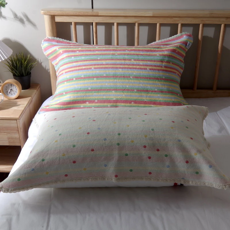 纯棉纱布枕巾全棉老粗布加密加厚情侣款成人高档枕头巾盖巾