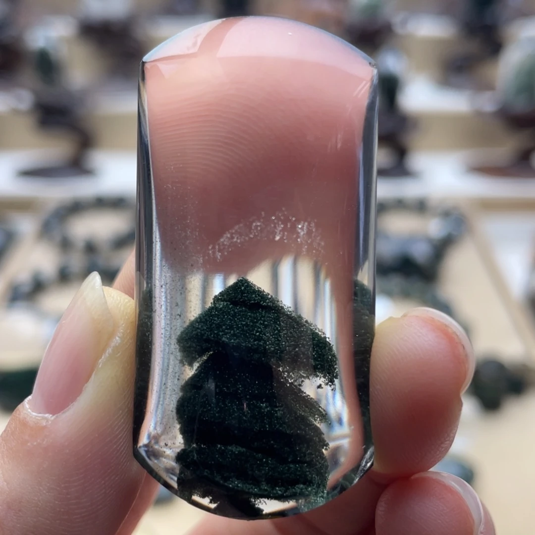 水晶颈饰未镶嵌绿幽灵金字塔无事牌