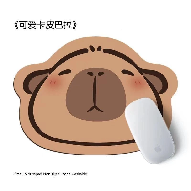卡皮巴拉鼠标垫可爱卡通橡胶工位防滑加厚电脑键盘垫高颜值