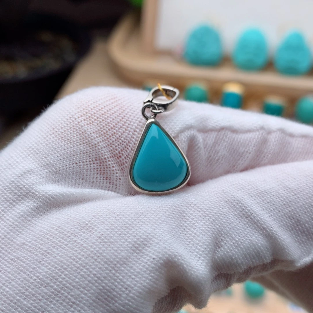 绿松石珠宝奇石银S925镶嵌