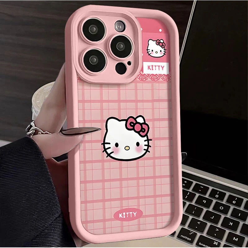 粉格KT猫适用iphone17苹果手机壳1615promax金刚砂14软硅胶131211