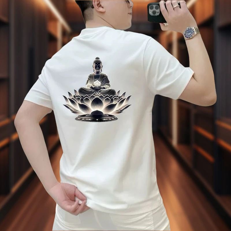 短袖男宽松百搭T恤2025新款时尚潮流休闲圆领半袖高品质轻奢上衣t