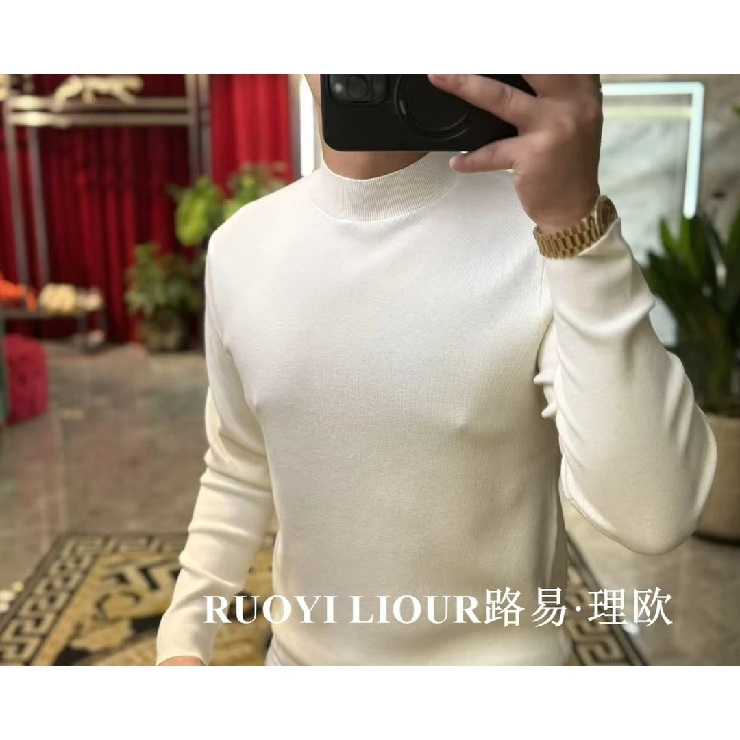 【路易理欧】欧货时尚纯色圆领秋冬高奢休闲时尚针织衫0655-1