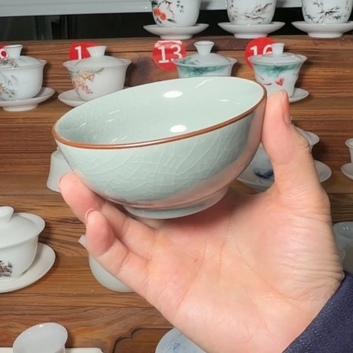 汝窑大茶碗四个默认微瑕