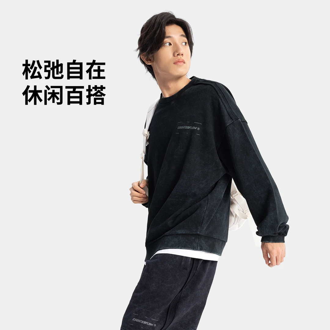 李宁2025新品CF溯男子宽松套头卫衣AWDV797