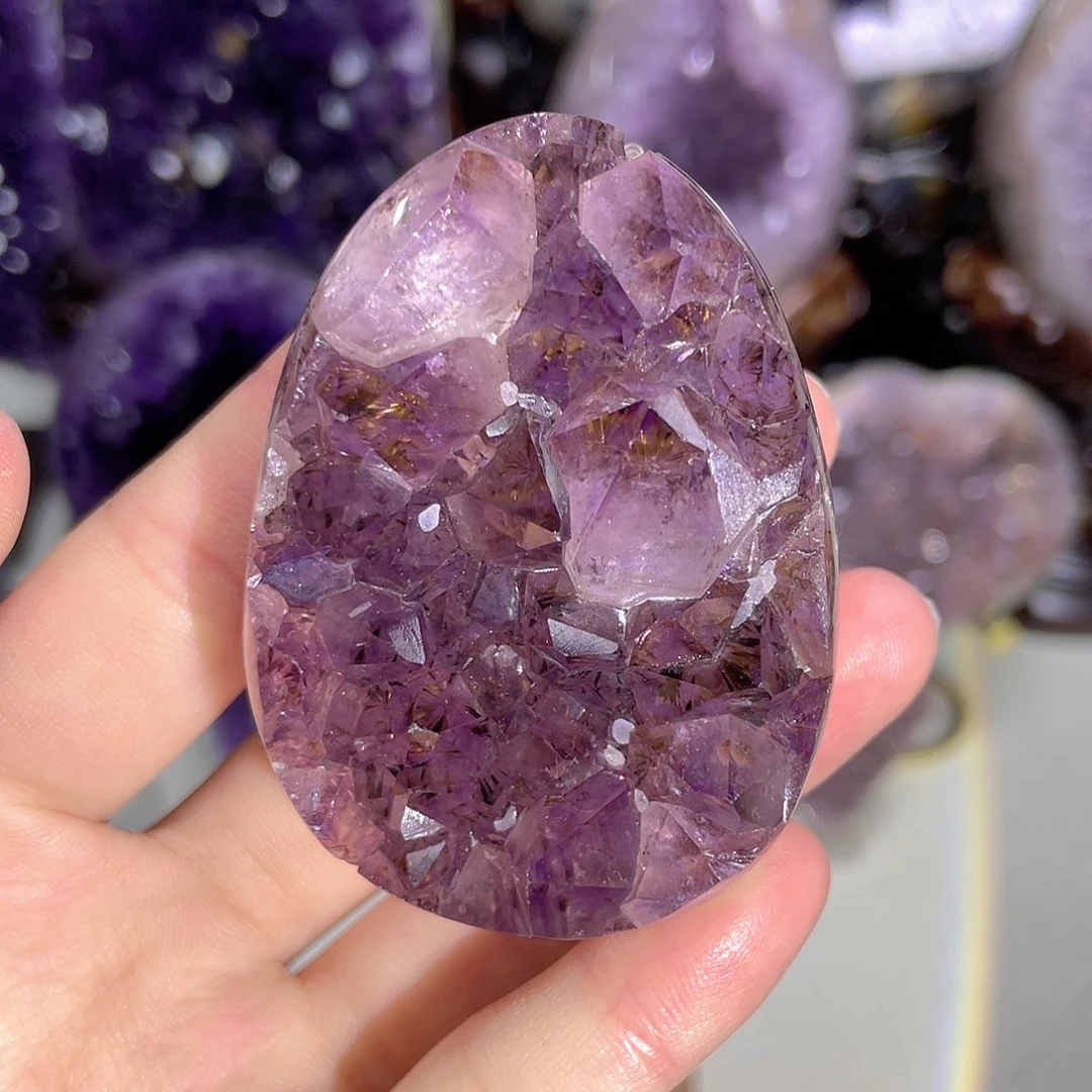 紫晶摆件未镶嵌钛晶龙蛋