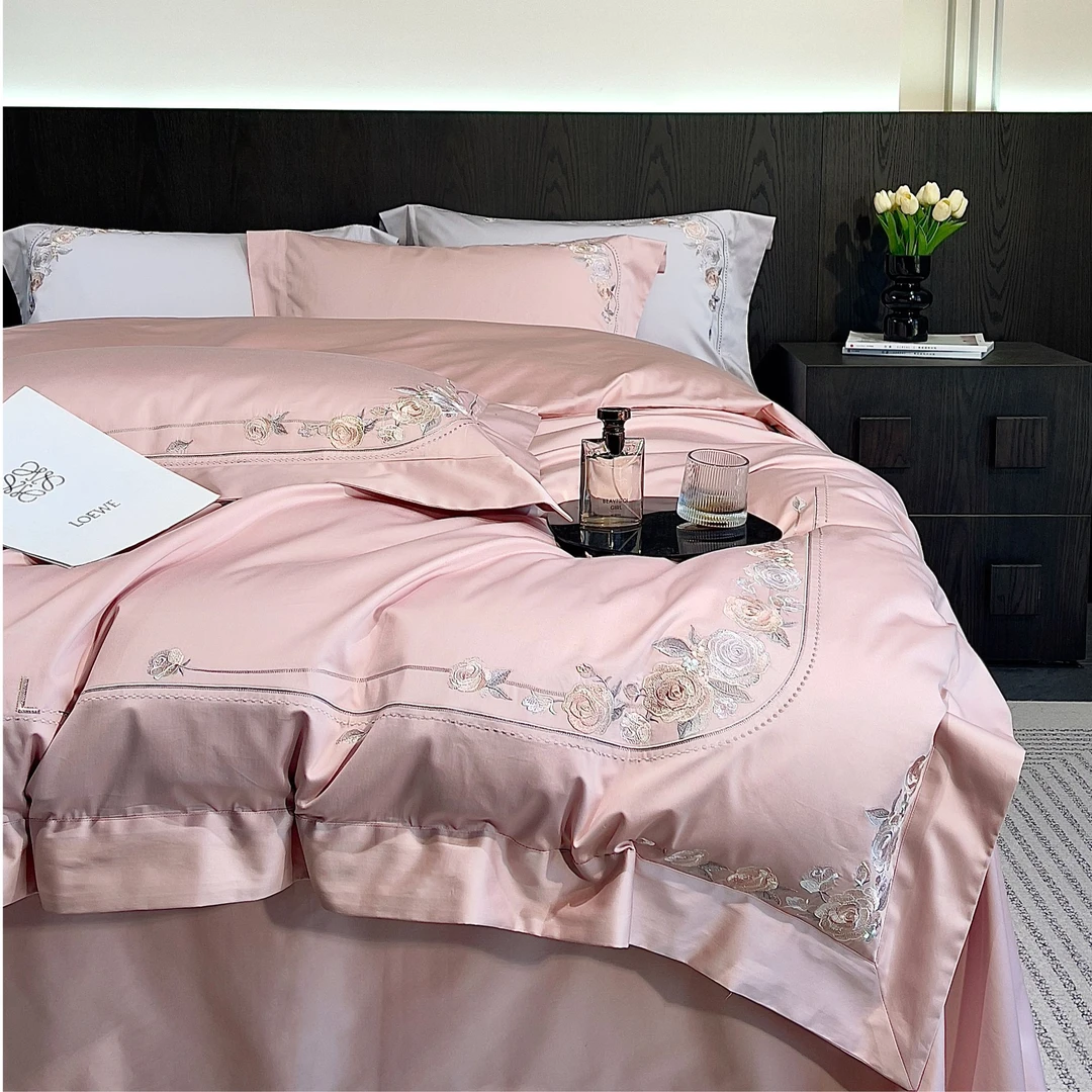 【秀色生活】丽莎花语--秋冬新款高端新疆长绒棉轻奢全棉绣花四季款