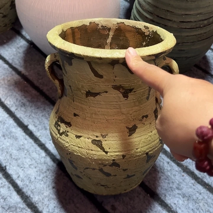 粗陶盆默认打孔高21口15