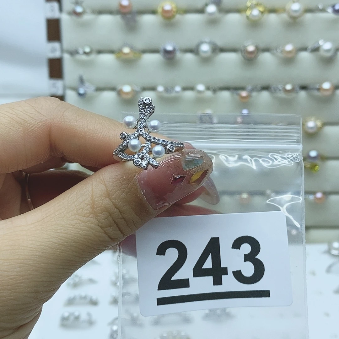 淡水珍珠戒指银S925镶嵌东**逛243