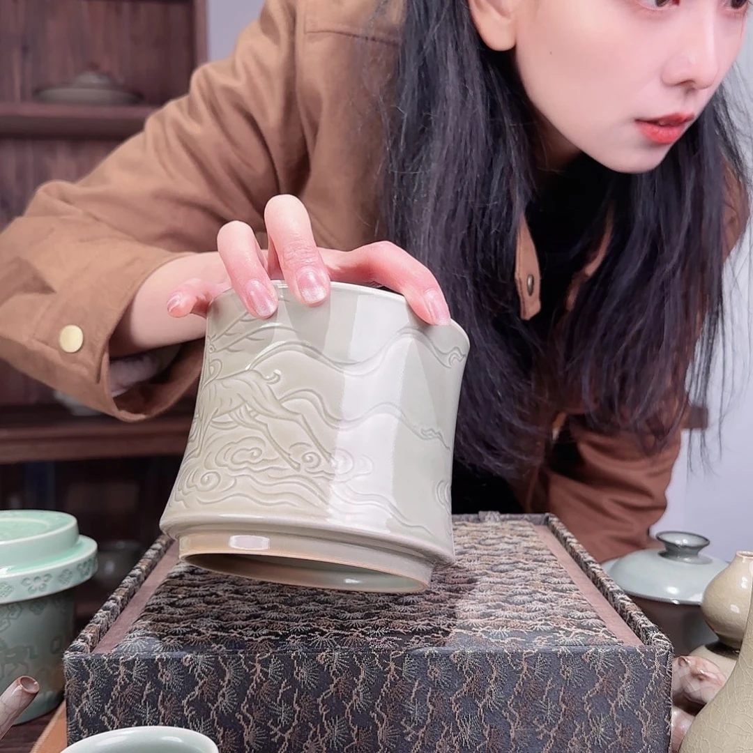 掬***馆瓷摆件一路有你水洗