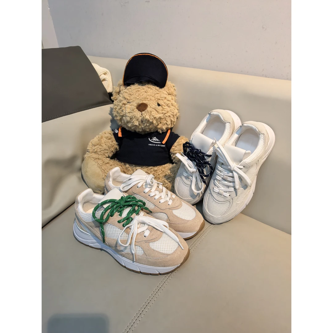 老王甄选 夏季新款 潮流时尚网面拼接女士运动休闲鞋