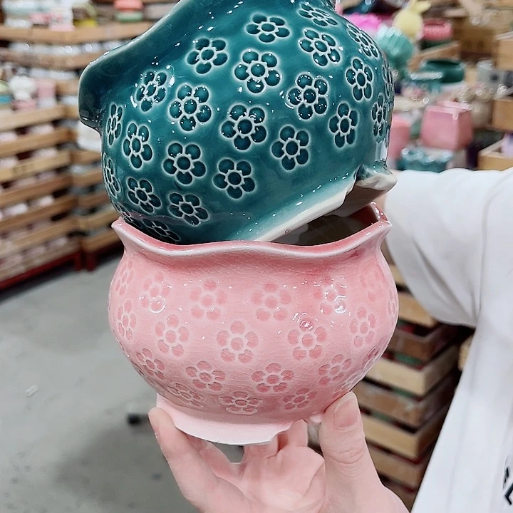 有孔，凑10元包邮陶瓷花盆发货！