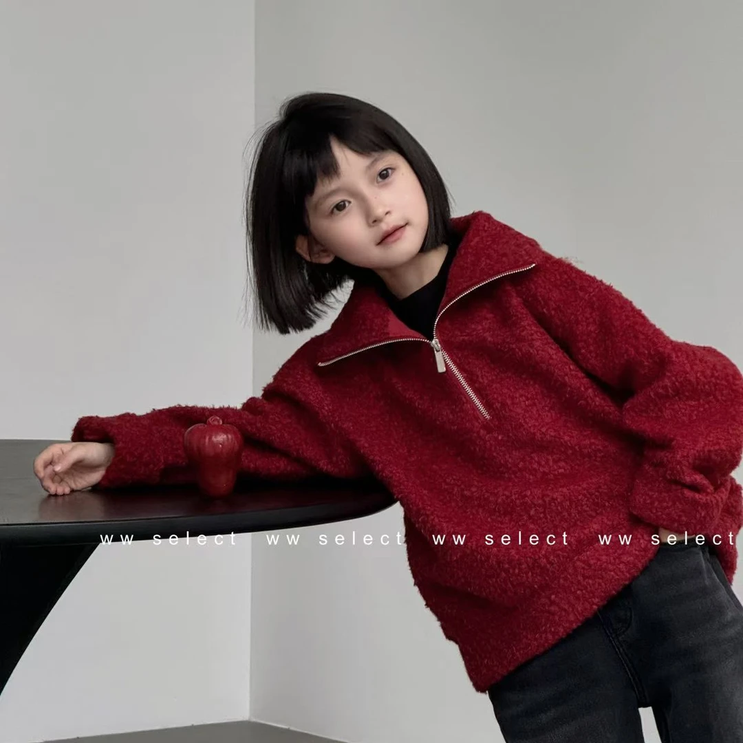 【深釉红】圈圈毛亲子外套C262