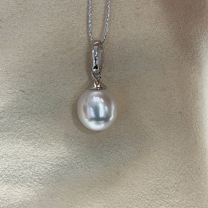 吊坠(不含链)银S925镶嵌海水珍珠10-11mm29号