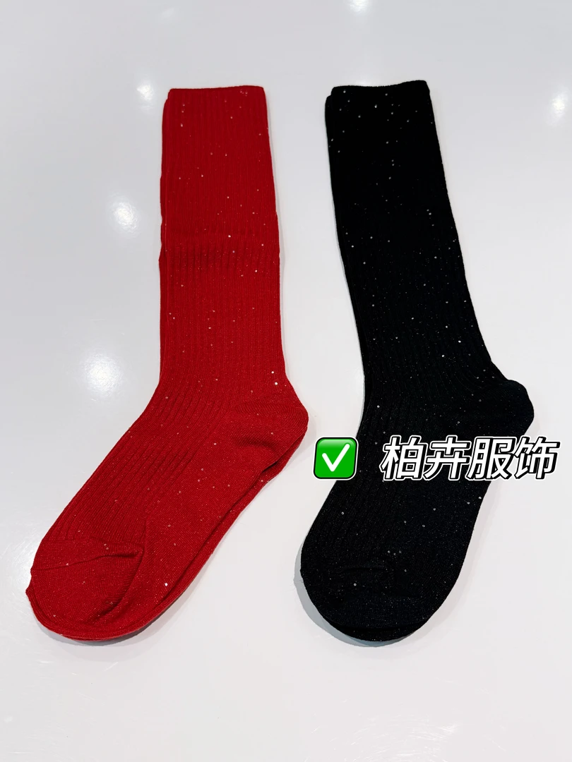 【柏卉服饰】细闪中筒袜