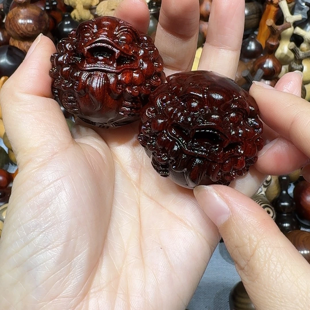 木东非小叶貔貅手球一对