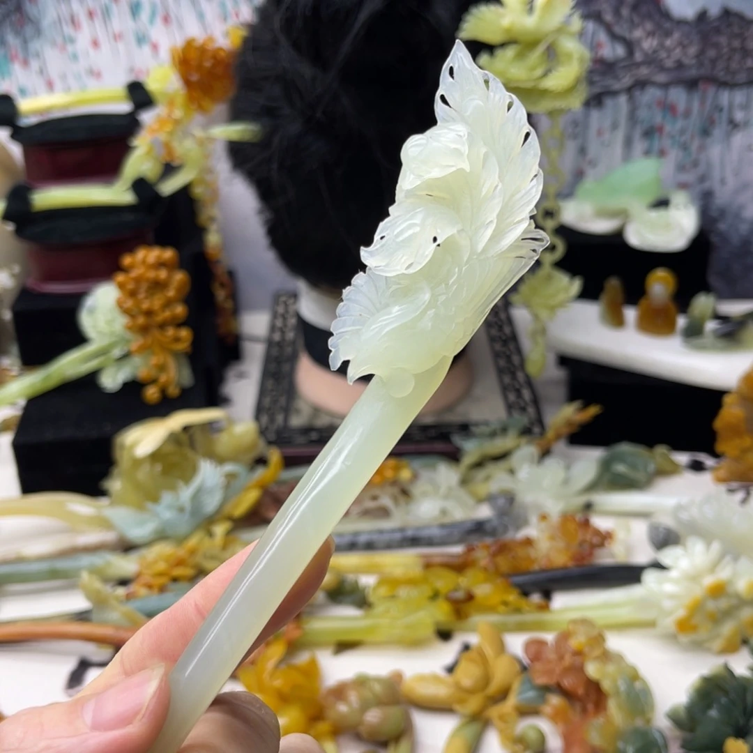 【闪购商品】蛇纹石玉发饰合金ゞ****。