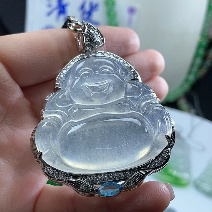 翡翠未镶嵌吊坠(赠链)