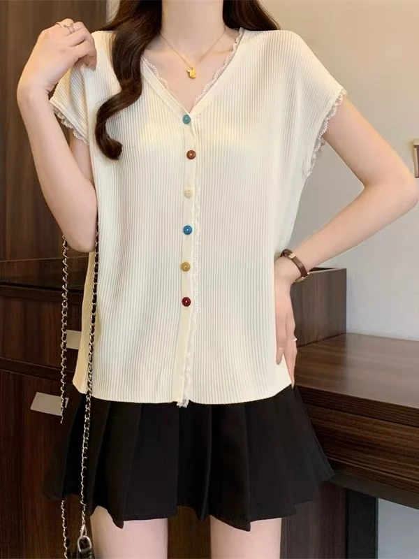 【F004-F105】小白云新款春夏温柔小众设计感百搭气质2025上衣显瘦